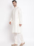 Vastramay Men's Cream Viscose Rayon Kurta Pyjama Set